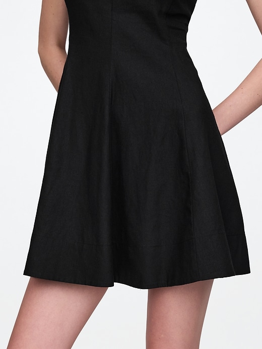 robe courte en lin mélangé