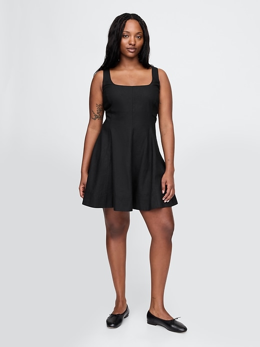 robe courte en lin mélangé