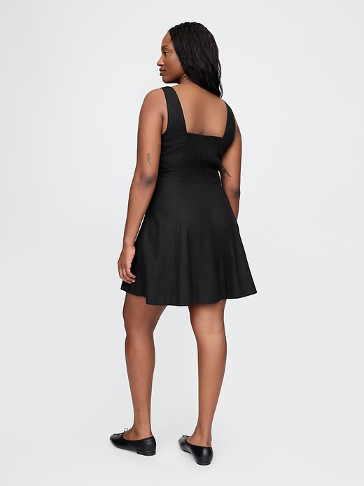 robe courte en lin mélangé