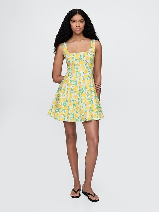 robe courte en lin mélangé