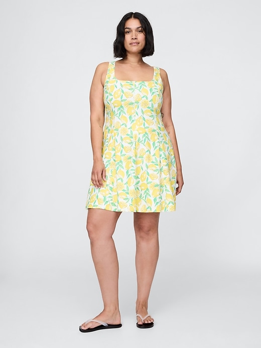 robe courte en lin mélangé