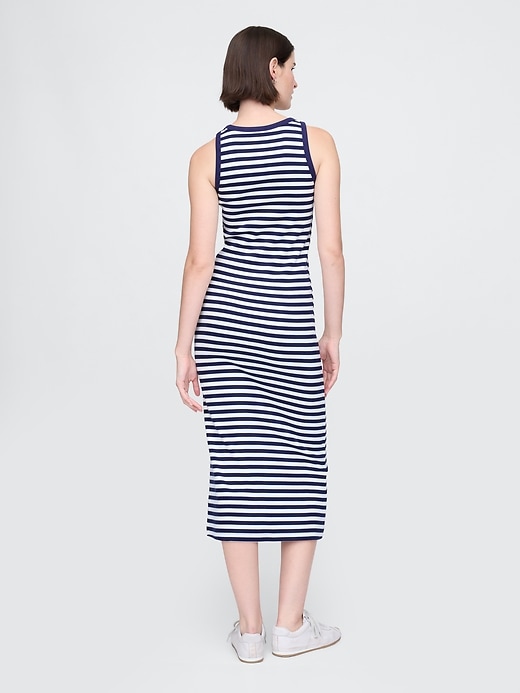 robe midi côtelée sans bretelles