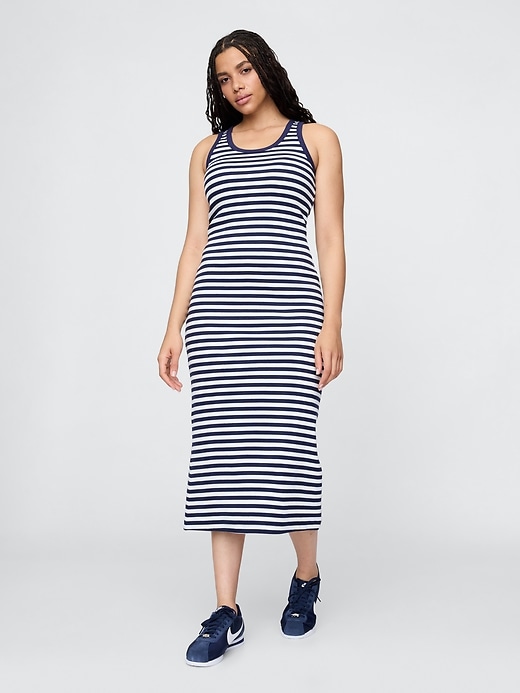 robe midi côtelée sans bretelles
