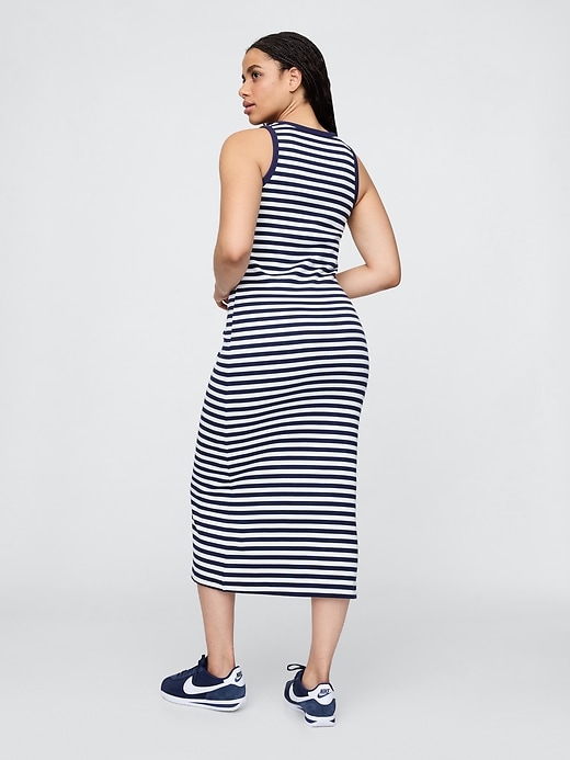 robe midi côtelée sans bretelles