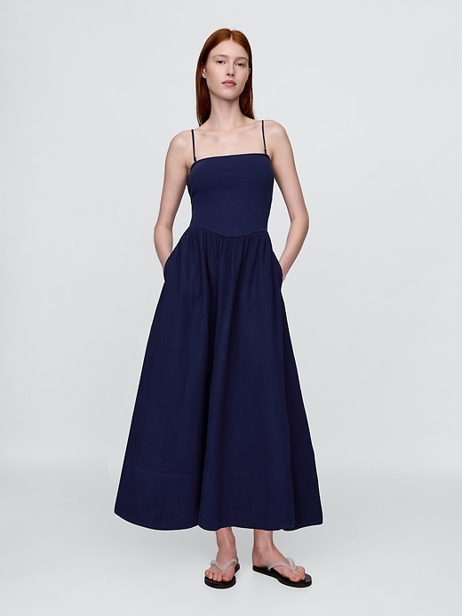 robe longue en gaze de coton et matières mixtes