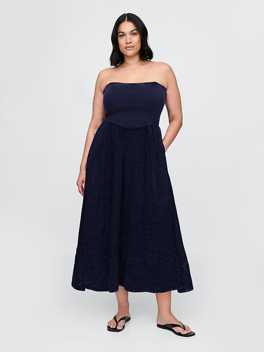 robe longue en gaze de coton et matières mixtes