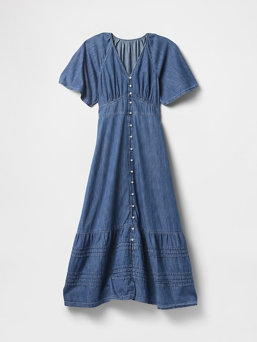 robe longue à volants et manches papillon