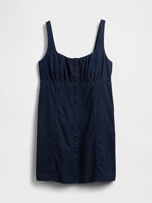 robe mini en denim ultra-doux à col carré