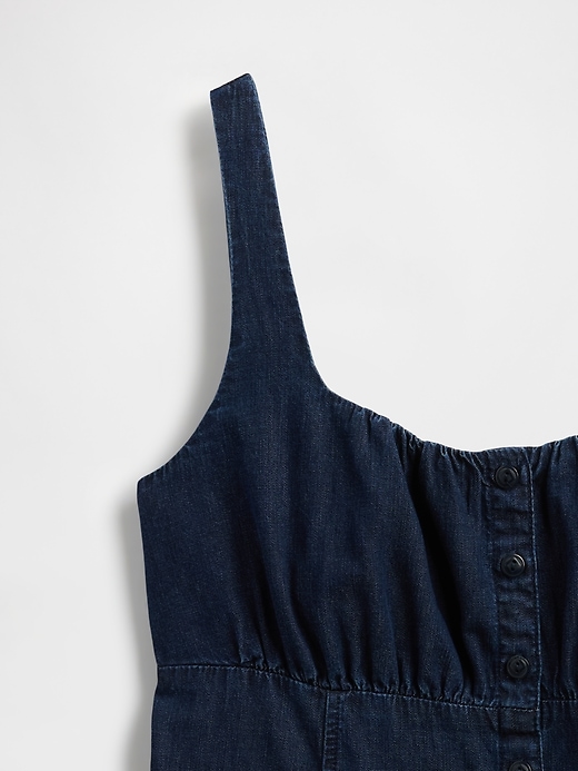 robe mini en denim ultra-doux à col carré