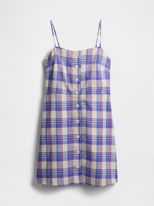 robe courte à nouer dans le dos en lin mélangé
