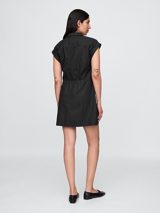 robe-chemise en lin mélangé