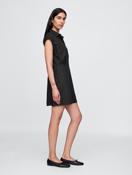 robe-chemise en lin mélangé