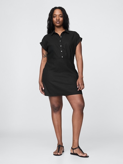 robe-chemise en lin mélangé