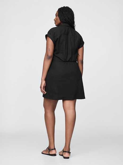 robe-chemise en lin mélangé