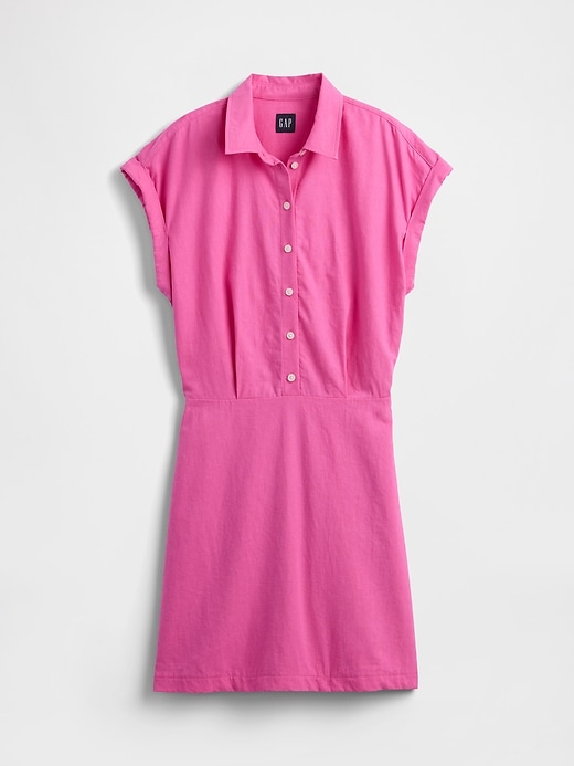 robe-chemise en lin mélangé