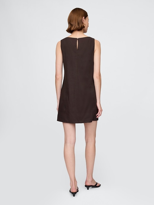robe courte trapèze en lin mélangé