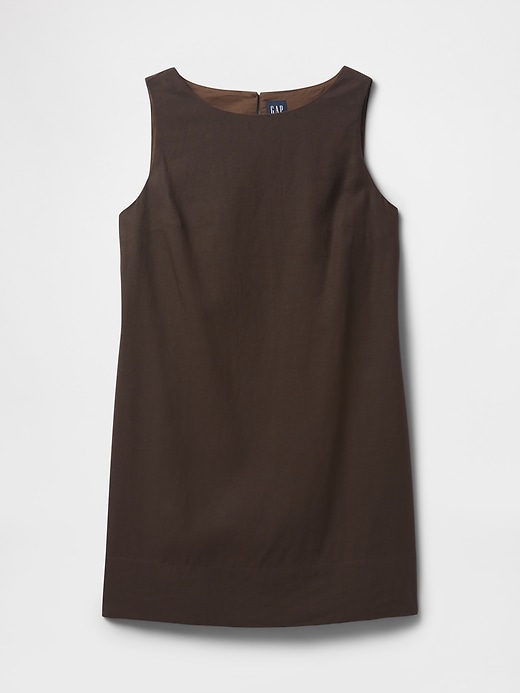 robe courte trapèze en lin mélangé