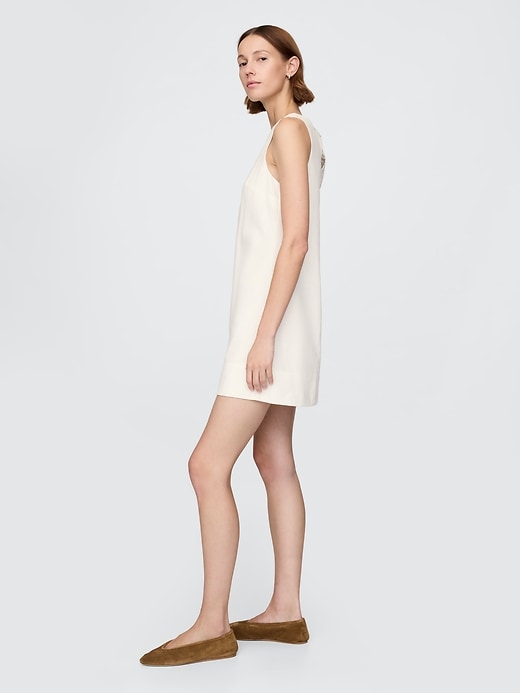 robe courte trapèze en lin mélangé