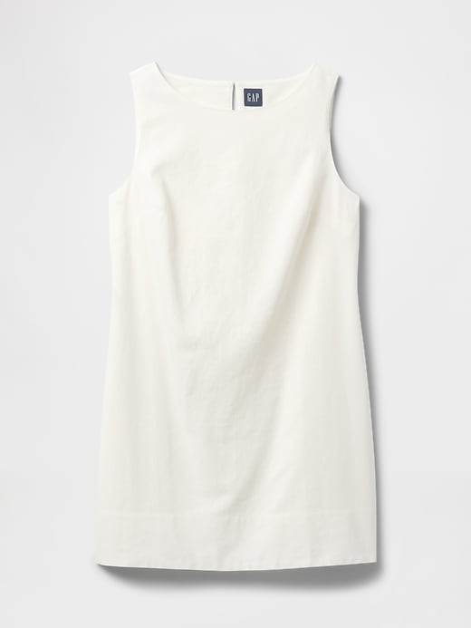 robe courte trapèze en lin mélangé