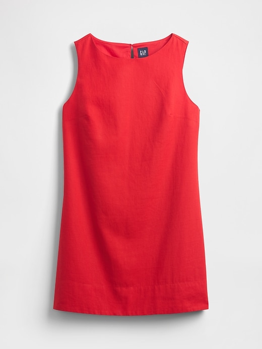 robe courte trapèze en lin mélangé