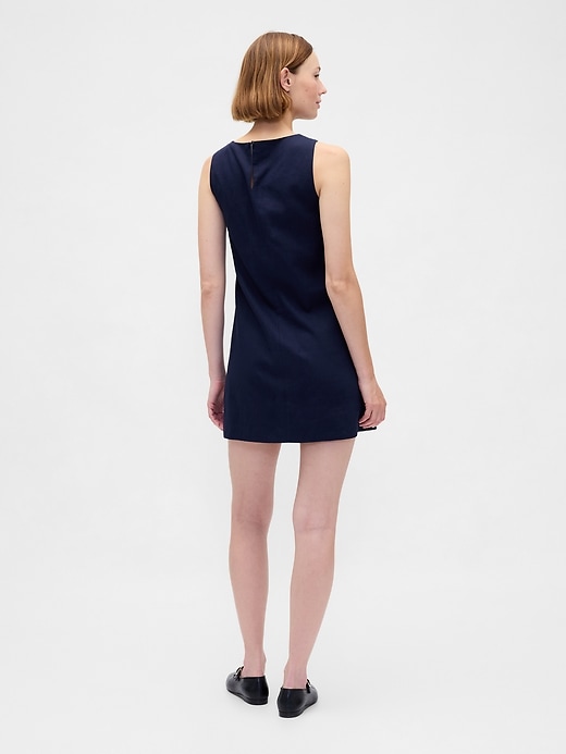 robe courte trapèze en lin mélangé