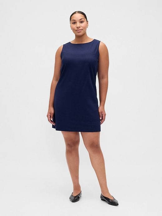 robe courte trapèze en lin mélangé