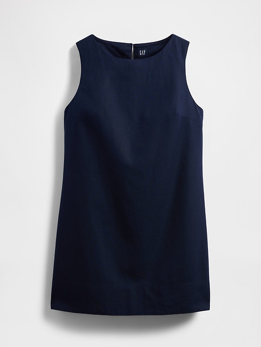 robe courte trapèze en lin mélangé