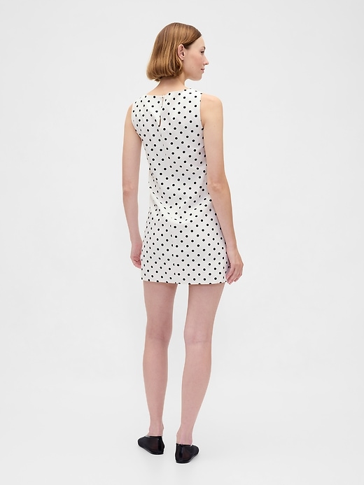 robe courte trapèze en lin mélangé