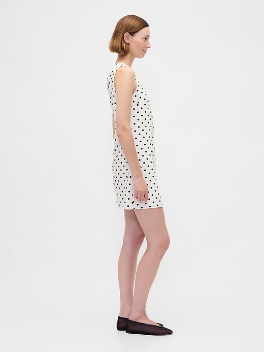 robe courte trapèze en lin mélangé