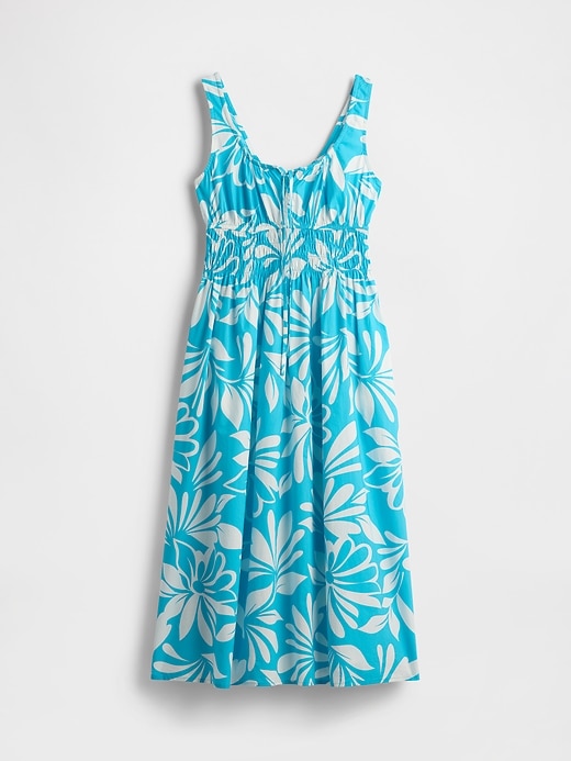robe midi smockée en popeline