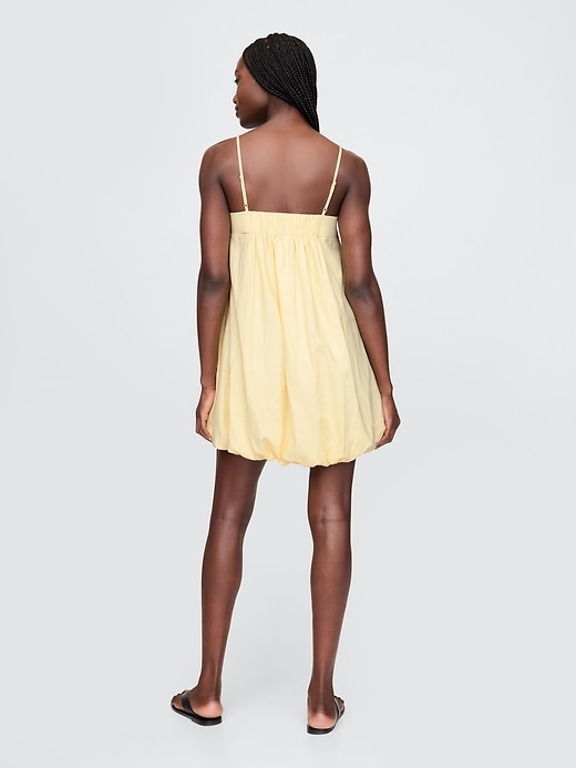 robe mini à bulles en lin mélangé