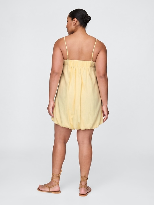 robe mini à bulles en lin mélangé