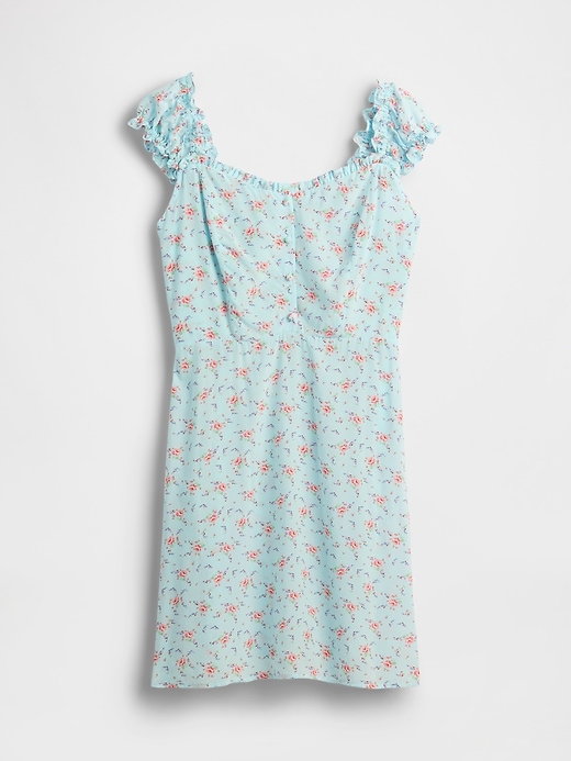 robe courte à manches bouffantes et décolleté cœur