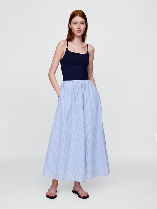 robe maxi compacte en jersey et matières mixtes