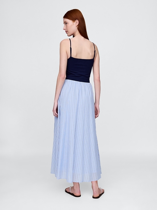robe maxi compacte en jersey et matières mixtes
