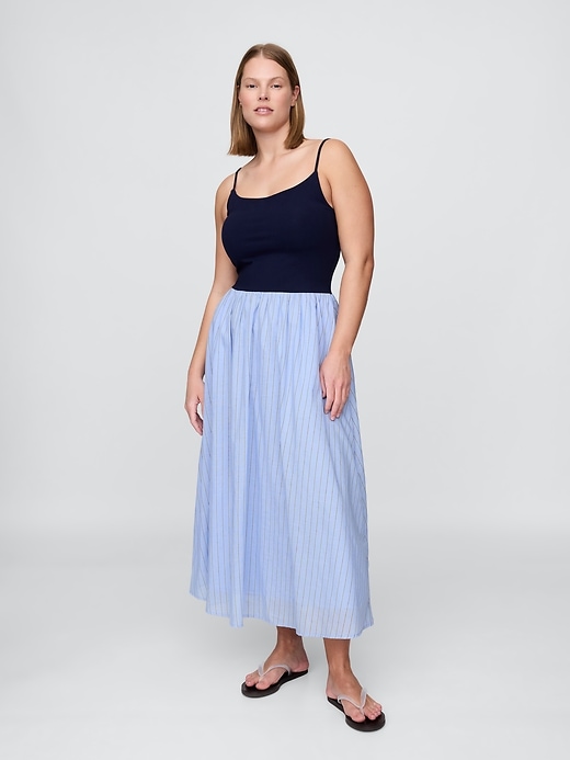robe maxi compacte en jersey et matières mixtes