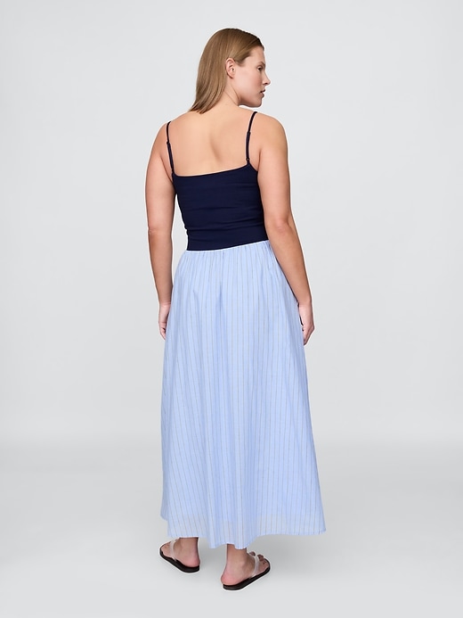 robe maxi compacte en jersey et matières mixtes
