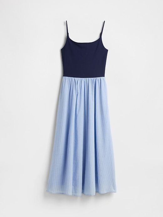 robe maxi compacte en jersey et matières mixtes