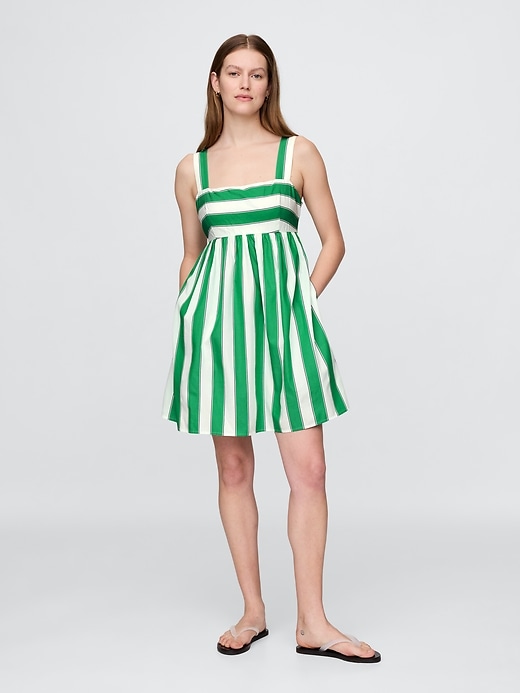 robe courte en popeline à nouer dans le dos