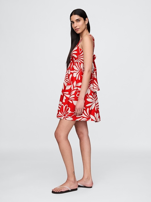 robe courte en popeline à nouer dans le dos