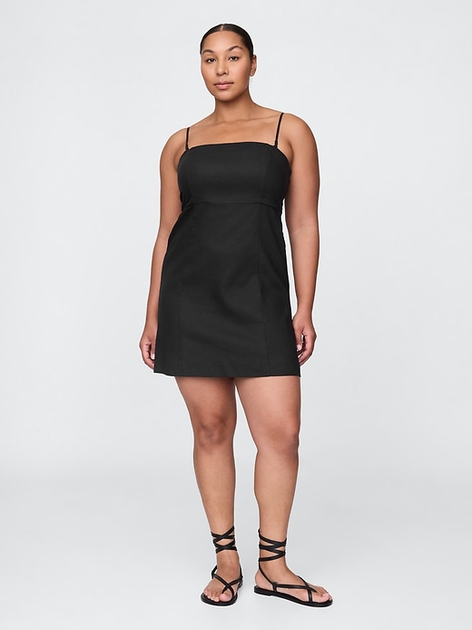 robe courte en lin mélangé