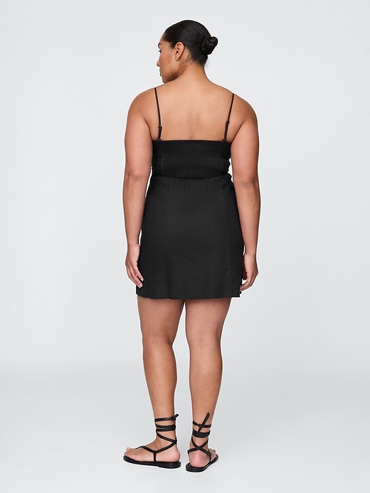 robe courte en lin mélangé