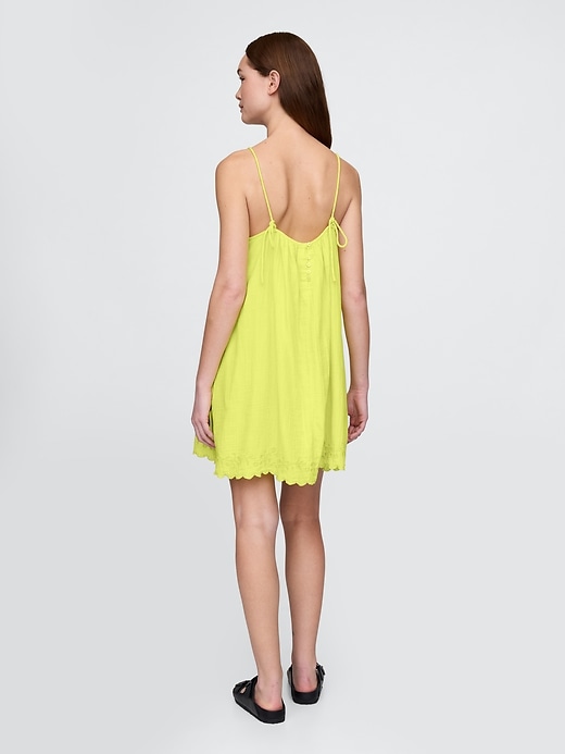 robe trapèze brodée en gaze de coton