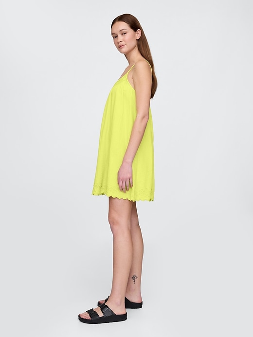 robe trapèze brodée en gaze de coton