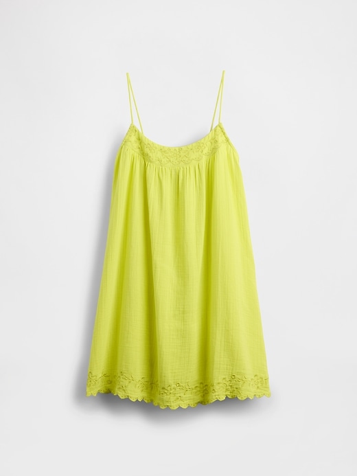 robe trapèze brodée en gaze de coton