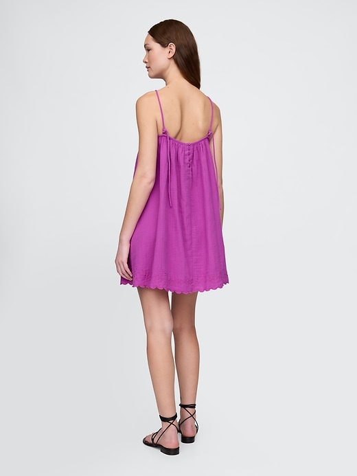robe trapèze brodée en gaze de coton