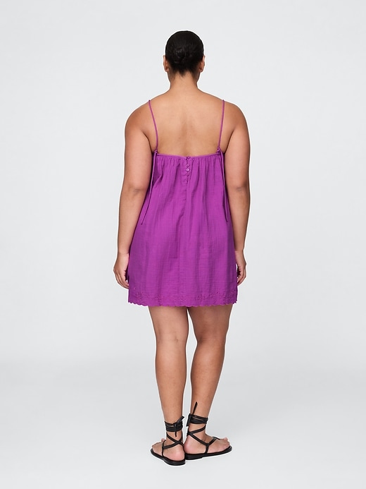 robe trapèze brodée en gaze de coton