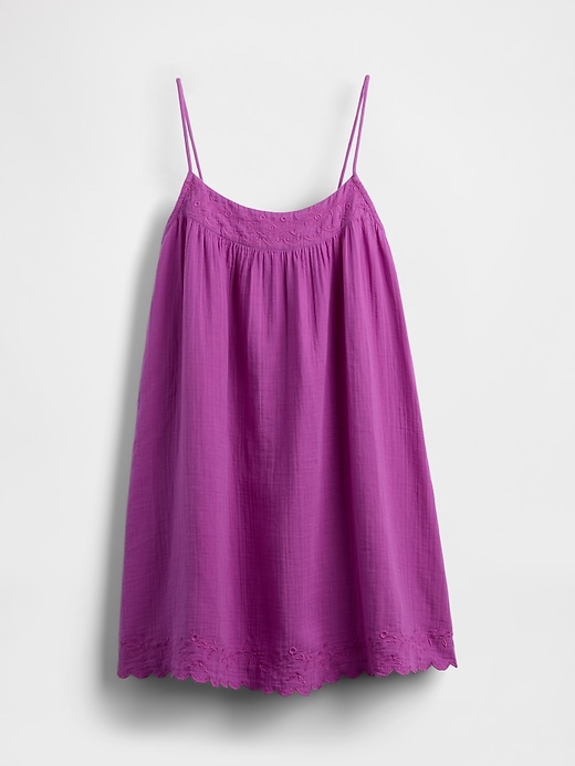 robe trapèze brodée en gaze de coton