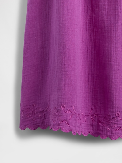 robe trapèze brodée en gaze de coton