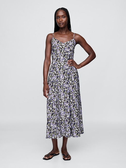 robe longue à col v fleuri